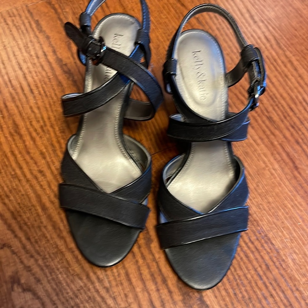 Kelly and Katie Black Wedge Heels Size 9 1/2